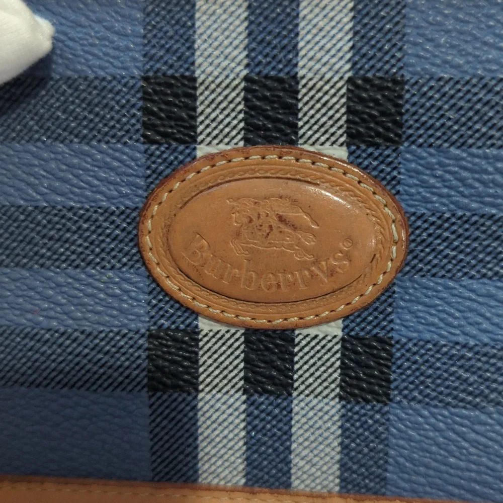 Burberry Bifold Nova Check Blue Plaid Leather Men's Wallet
